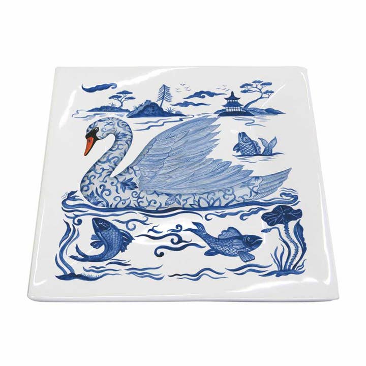 SM SQ PLT- EMPRESS' SWAN for wholesale by Paperproducts Design • Ambiente