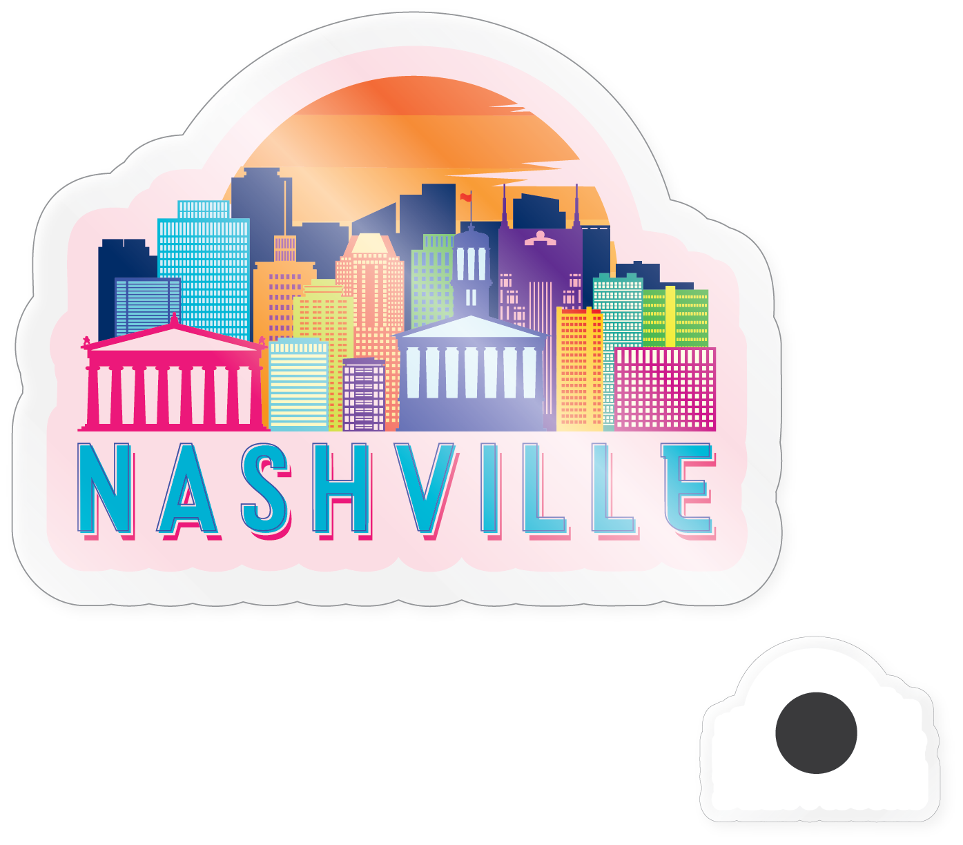 Morris Magnets - Wholesale Magnet - Magnet - Nashville TN Retro Skyline0