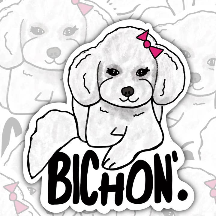 Bichon Frise Sticker | Dog Sticker | Funny Dog Sticker for wholesale by LacyPetsAndCompany