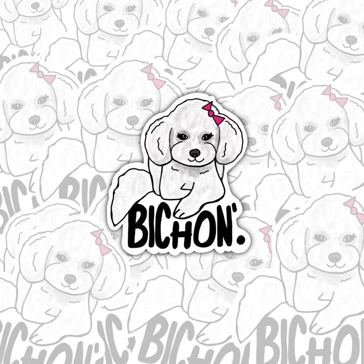 Bichon Frise Sticker | Dog Sticker | Funny Dog Sticker for wholesale by LacyPetsAndCompany