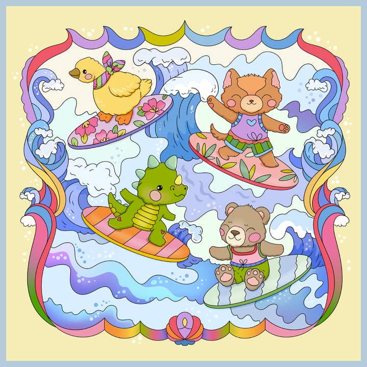 Mixed Media Resources LLC - Wholesale Coloring & Activity Book - Adult - So Many Cute Animals! Sweet & Whimsical Scenes to Color3