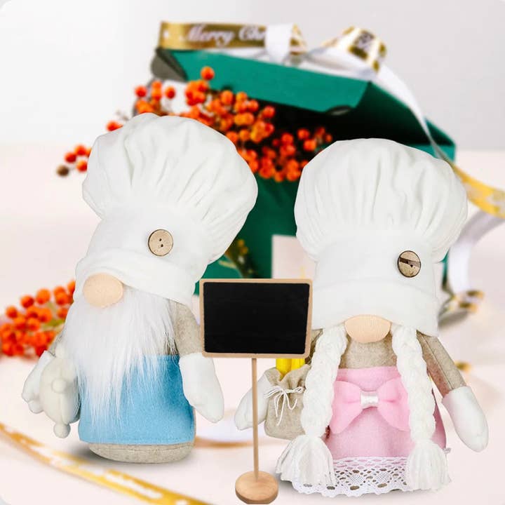 AlexisandGreenberg - Vendita all'ingrosso Decorazione natalizia - A&G Jumbo Chef, a forma di gnomo elfo e cartello, decorazione per la casa, idea regalo1