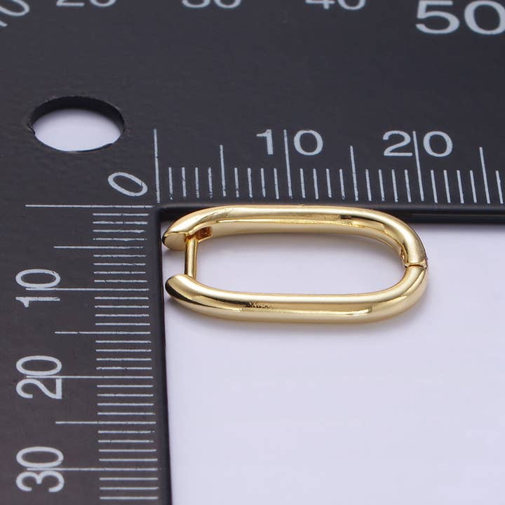 Aim Eternal - Wholesale Hoop Earrings - 24K Gold Filled 20mm Minimalist Oblong Hoop Earrings | P1913