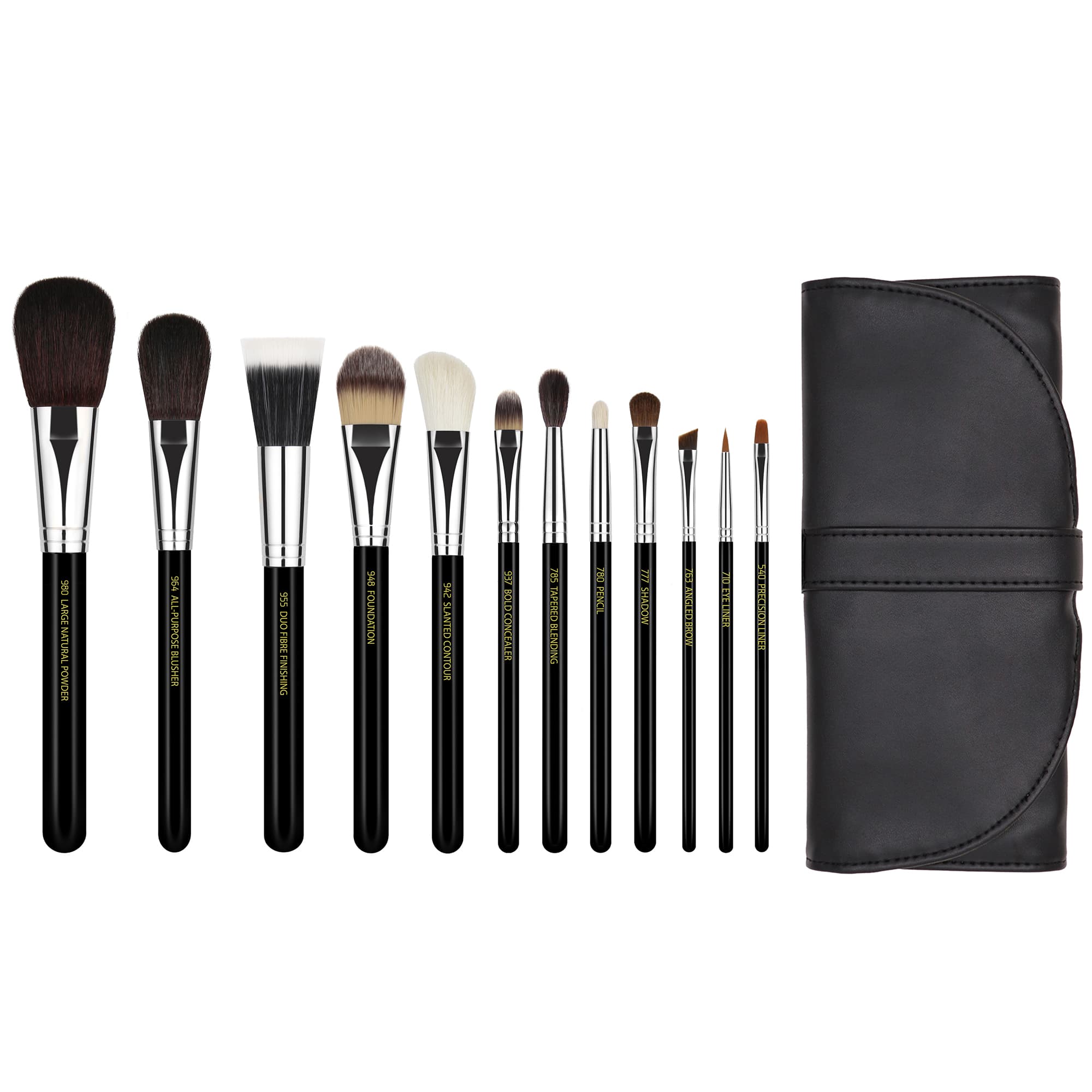 Bdellium Tools – Großhandel Make-up-Pinsel-Set – Maestro Complete 12st. Pinselset mit aufrollbarer Tasche1