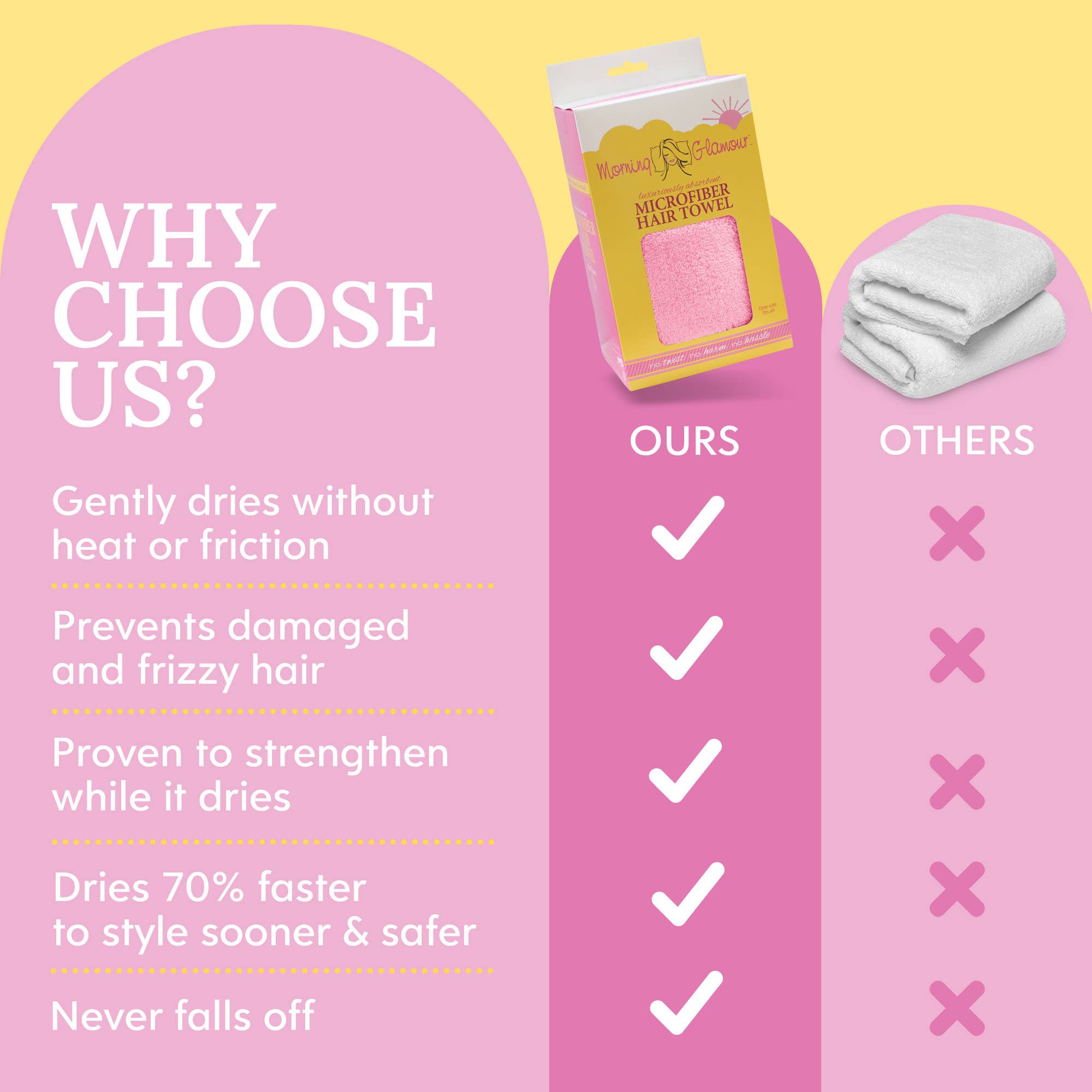 Morning Glamour - Wholesale Hair Towel/Wrap - The Patented Microfiber Salon Hair Towel9