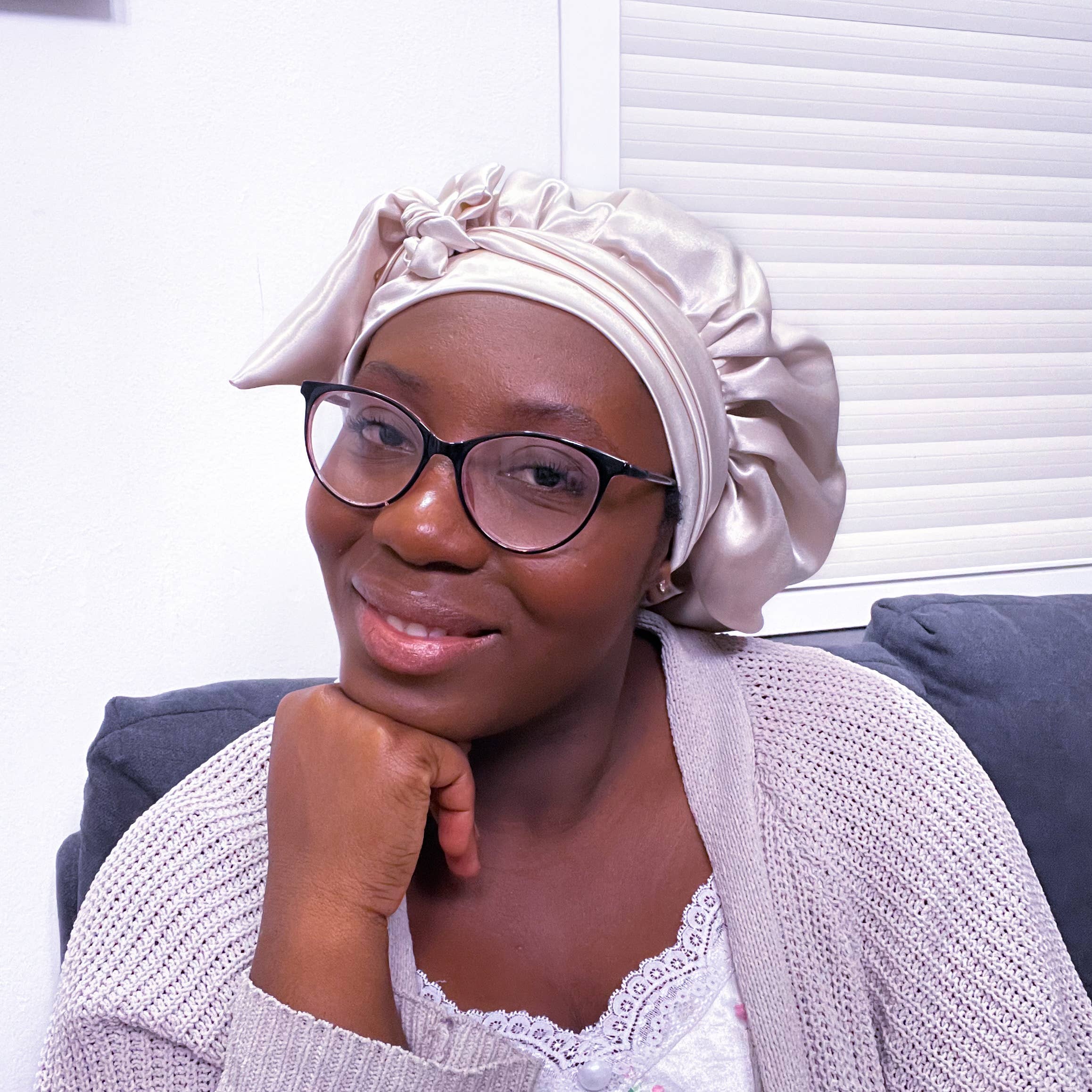 Asantewaa – wholesale Sleep cap / bonnet – women's – Eleonor Reversible Satin Bonnet with Band1