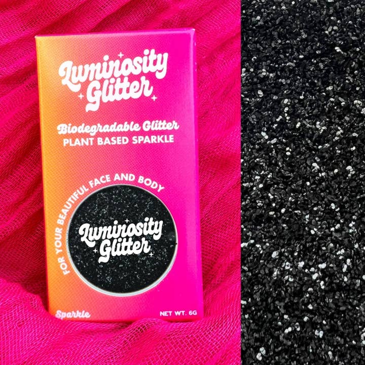Jet Black Medium Biodegradable Glitter | Eco Glitter for wholesale by Luminosity Glitter™ - Eco Glitter