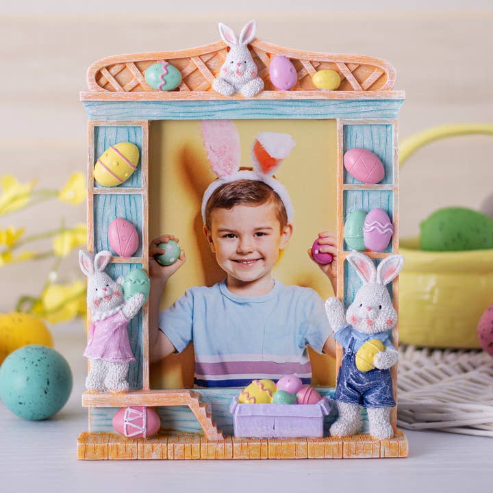 Neil Enterprises - Wholesale Picture Frame - Kids & Baby - Easter Bunny & Eggs Resin Picture Frame