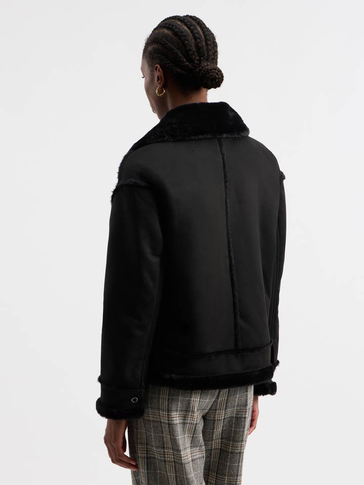 NVLT – wholesale Jacka - Dam – Y2313NVL- Mönstrad Bikerjacka i Fuskpäls