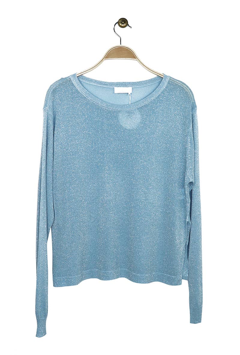 Attrait Paris – Engroshandel Strikket top - Dame – Lurex mesh top med lange ærmer15