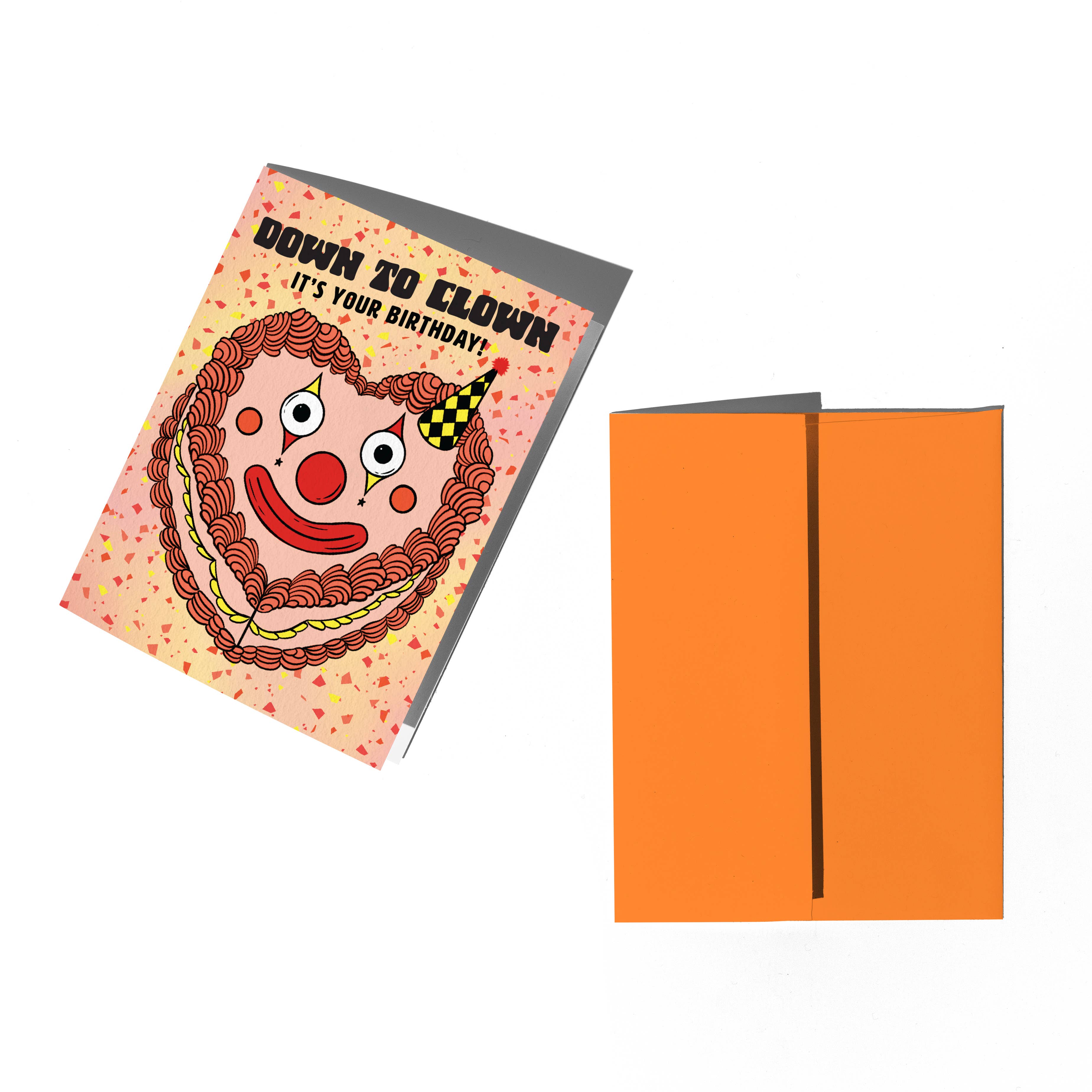 Boss Dotty Paper Co. - Wholesale Birthday Card - Clown Cake Birthday Card1