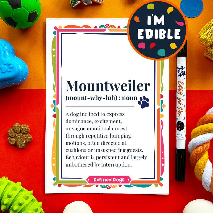 Tarjeta comestible para perros Mountweiler para venta al por mayor de Scoff Paper