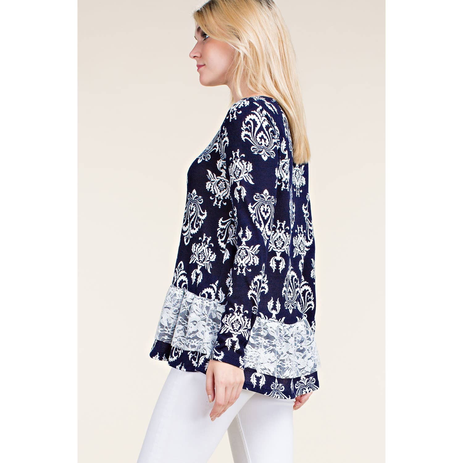 VOCAL - Wholesale Blouse - Dames - Klassieke gotische gesublimeerde print lange mouw top9