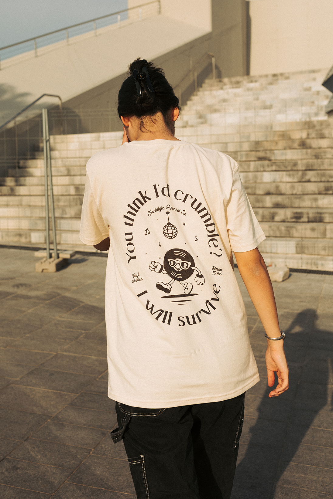 Nostalgic Apparel - Wholesale Screen Printed T-Shirt - Women's - I Will Survive | Natural Tee8