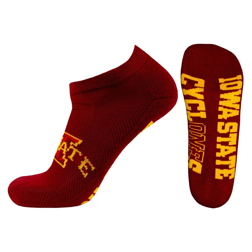 Donegal Bay - Wholesale Socks - Unisex - Iowa State Cyclones Cardinal No-Show Footies0