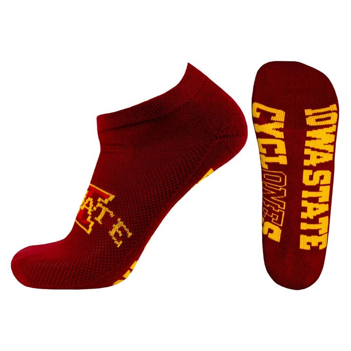 Donegal Bay - Wholesale Socks - Unisex - Iowa State Cyclones Cardinal No-Show Footies