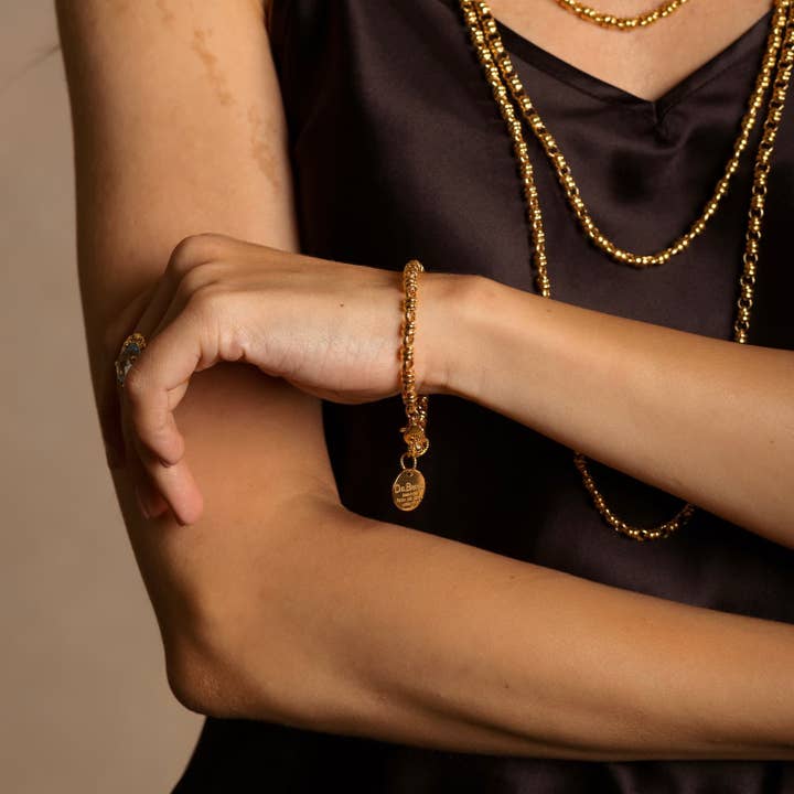 Links 5mm Bracelet in Gold for wholesale by DelBrenna Jewelry