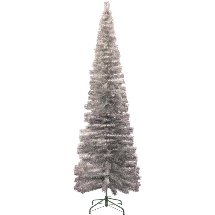 Silver Tinsel Pencil Tree for wholesale by Lee Display