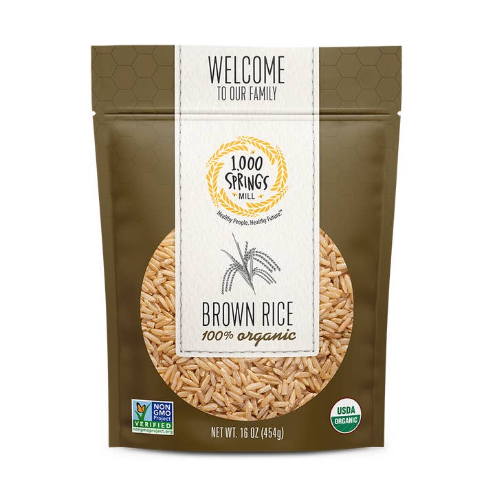 16 oz. Organic Brown Rice (12Pack!!!) for wholesale by 1000 Springs Mill