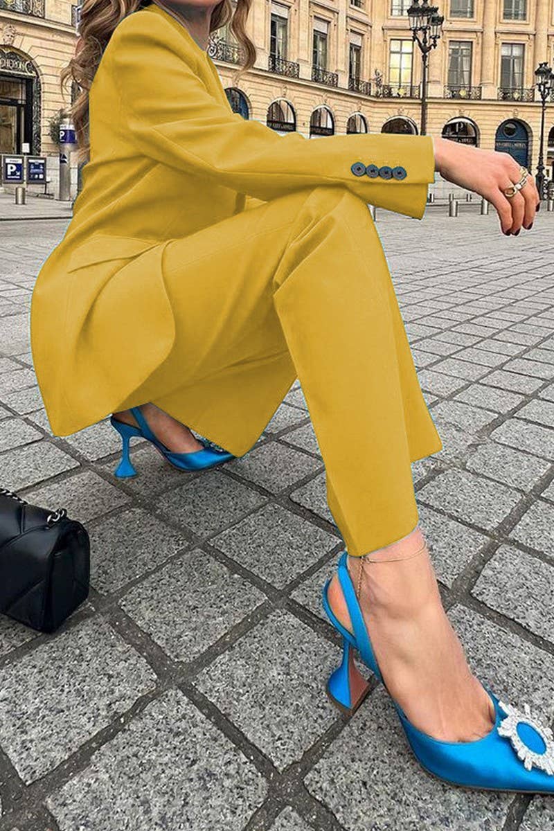 Lily Clothing - Wholesale Suit Set - Women's - WOMEN OFFICE WORK ONE BUTTON BLAZER AND PANTS SET_CWSJB00122