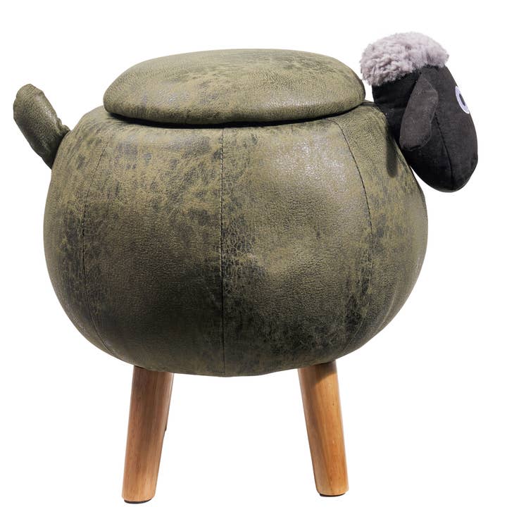 GREENING Padded Pouf - Green Sheep for wholesale on Faire1