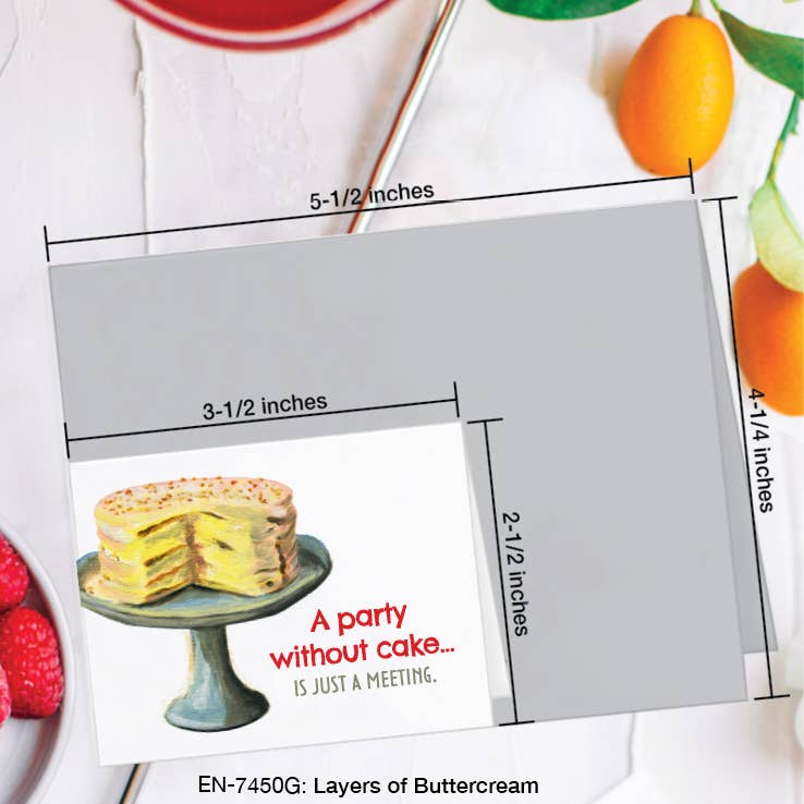 Printed Canvas - Wholesale Birthday Card - Layers of Buttercream, Greeting Card (#7450G)1