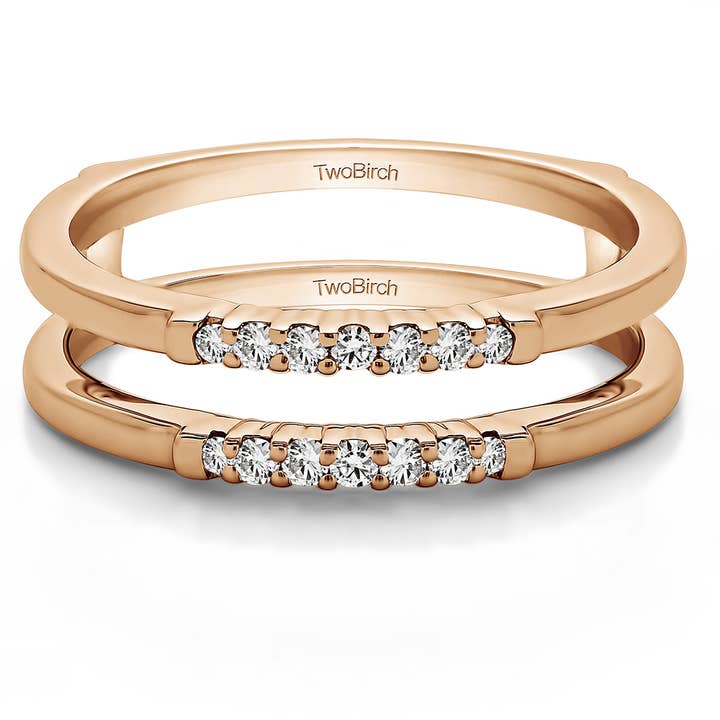 0,175 Kt. Roségoldener Ringschutz mit geteiltem Krappenmuster für den Großhandel von TwoBirch