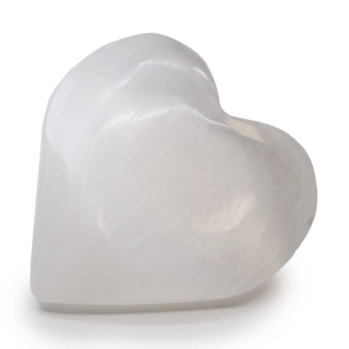 Selenite Heart - 7-8cm for wholesale by Ancient Wisdom