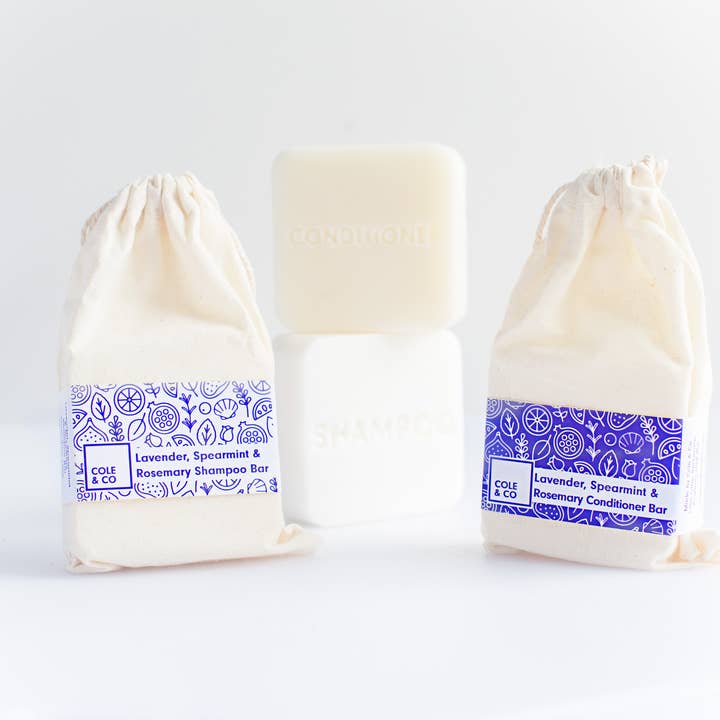Shampoo-Riegel mit Lavendel, Rosmarin und grüner Minze für den Großhandel von Cole & Co