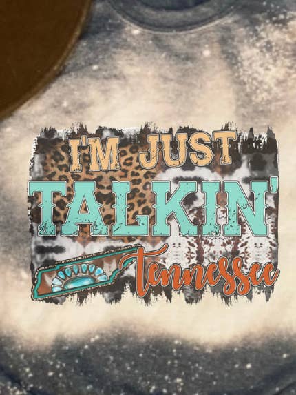 Talkin Tennessee bleached Tee for wholesale by MM Custom Apparel
