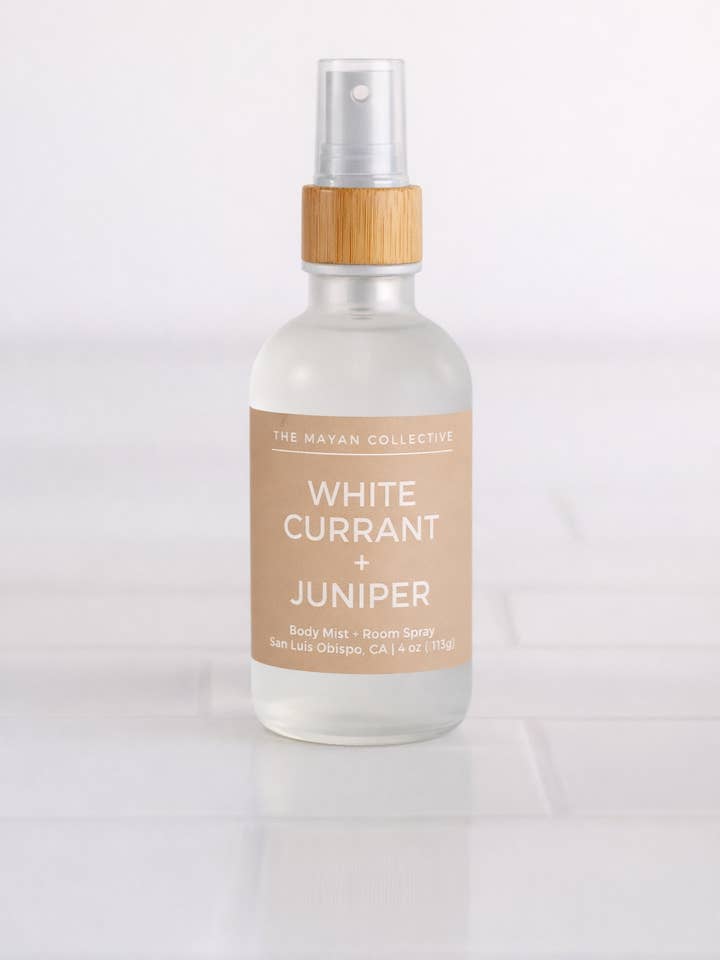 White Currant + Juniper Linen & Room Spray for wholesale by The Mayan Collective