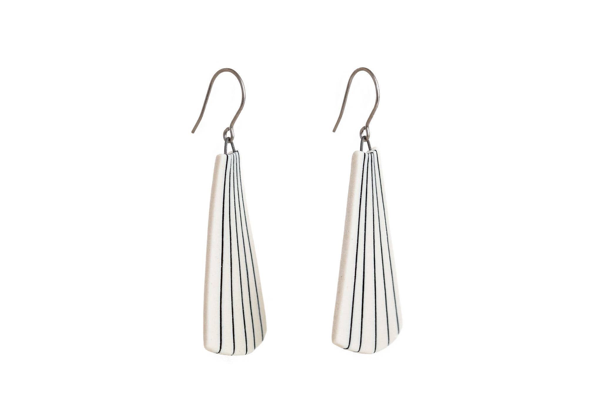 Jenna Vanden Brink Ceramics - Wholesale Dangle Earrings - Pinstripe Fan Drops3