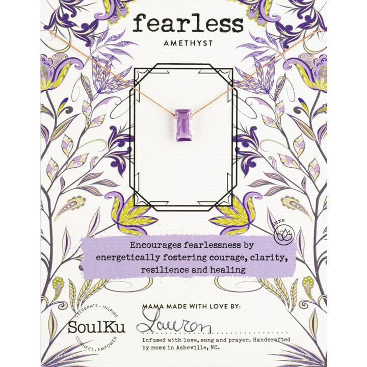 SoulKu - Wholesale Pendant/Charm Necklace - Amethyst Refined Necklace for Fearless