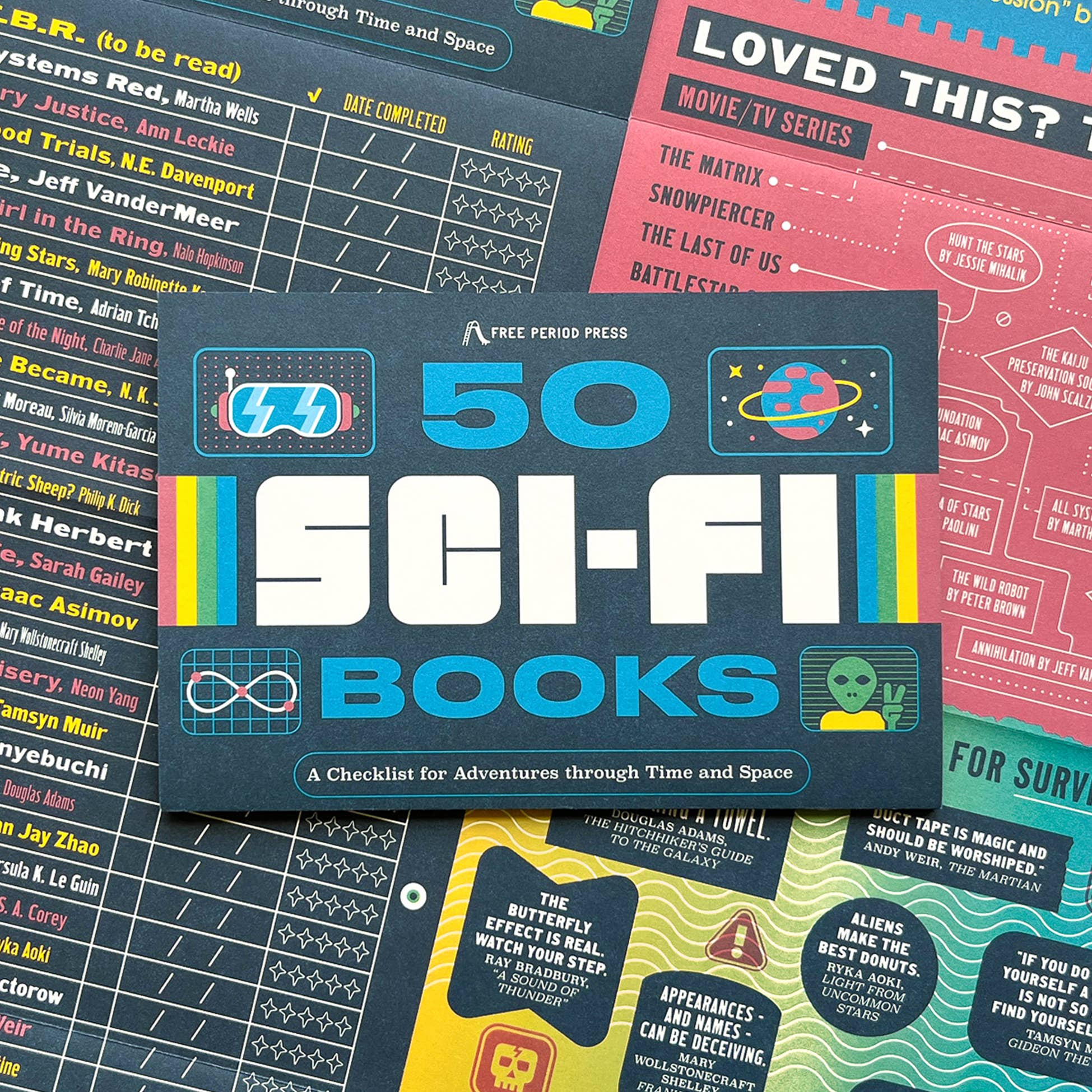 Free Period Press - Wholesale Bookmark - 50 Sci-Fi Books: A Checklist for Adventures in Time & Space1