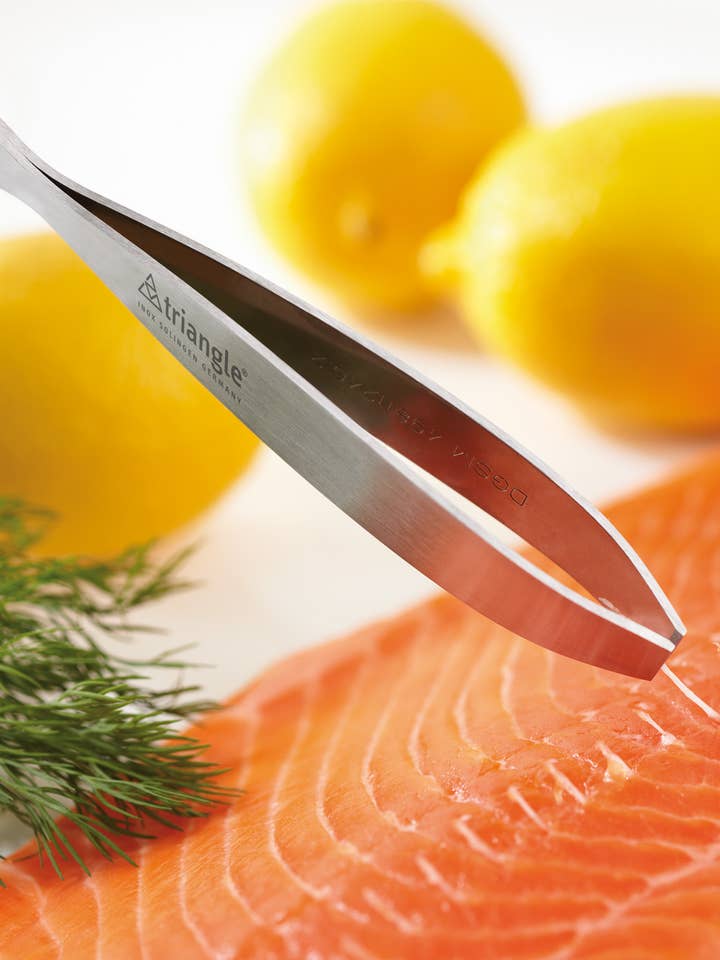 Fish bone tweezers straight (No. 50 486 13 02) for wholesale by Triangle