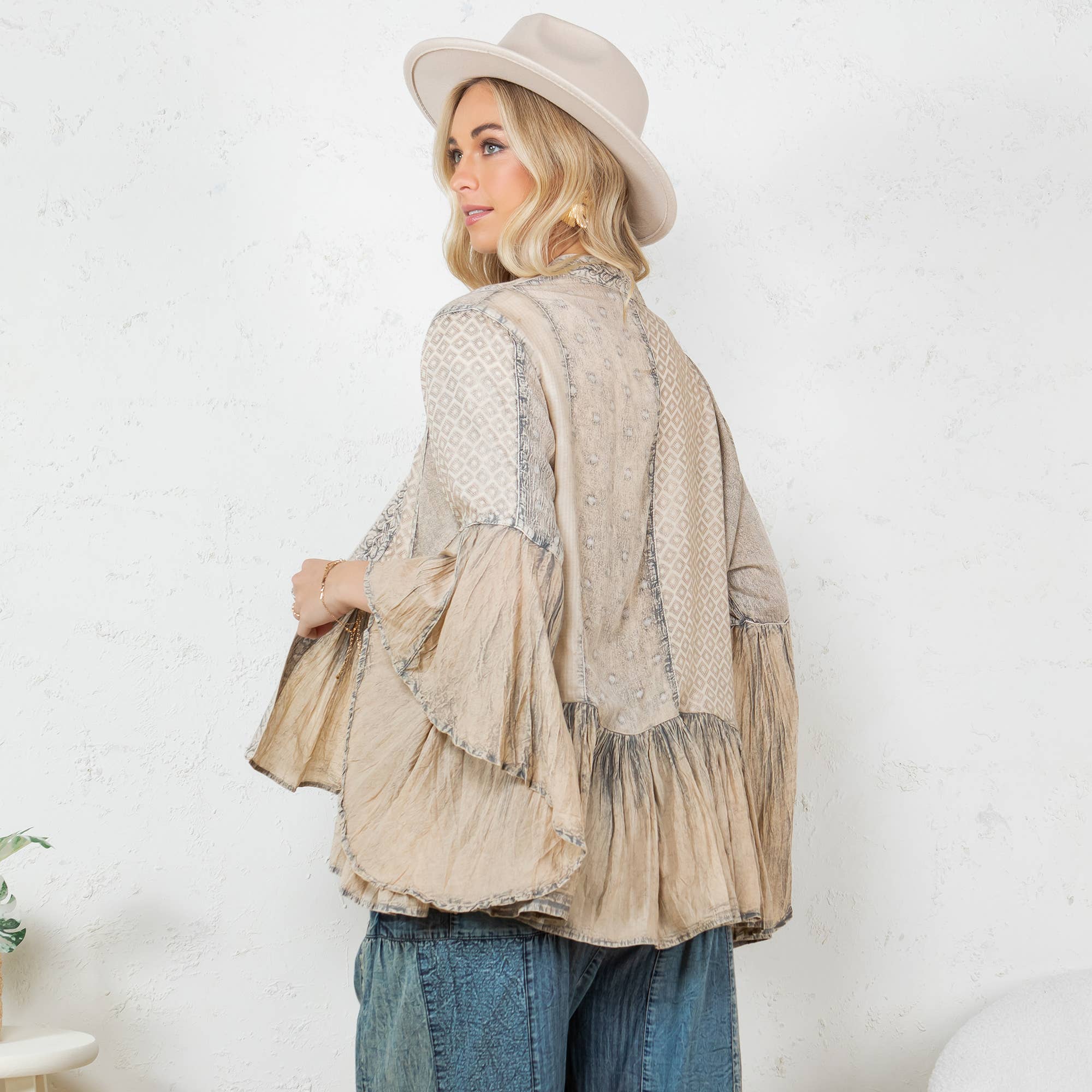 Young Threads - Wholesale Kimono - Women's - Elegant Kimono-Inspired Frill Shrug - New Style2