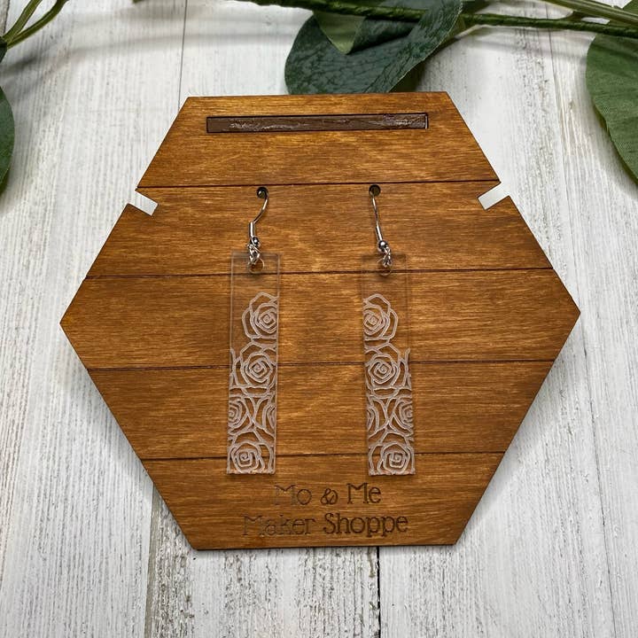 Rose Dangle Earrings for wholesale by Mo & Me Maker Shoppe, LLC