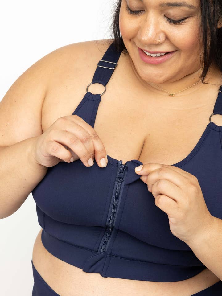 Superfit Hero - Wholesale Sports Bra - Women's - Zip Front Sports Bra - Navy4