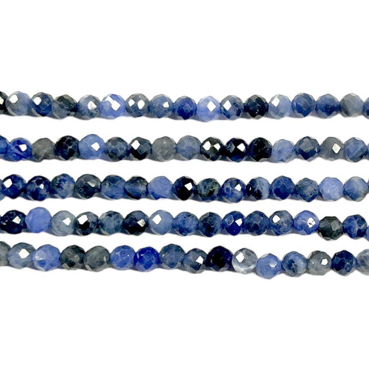 Sodalite faceted pearl thread for wholesale by Foliesbijoux