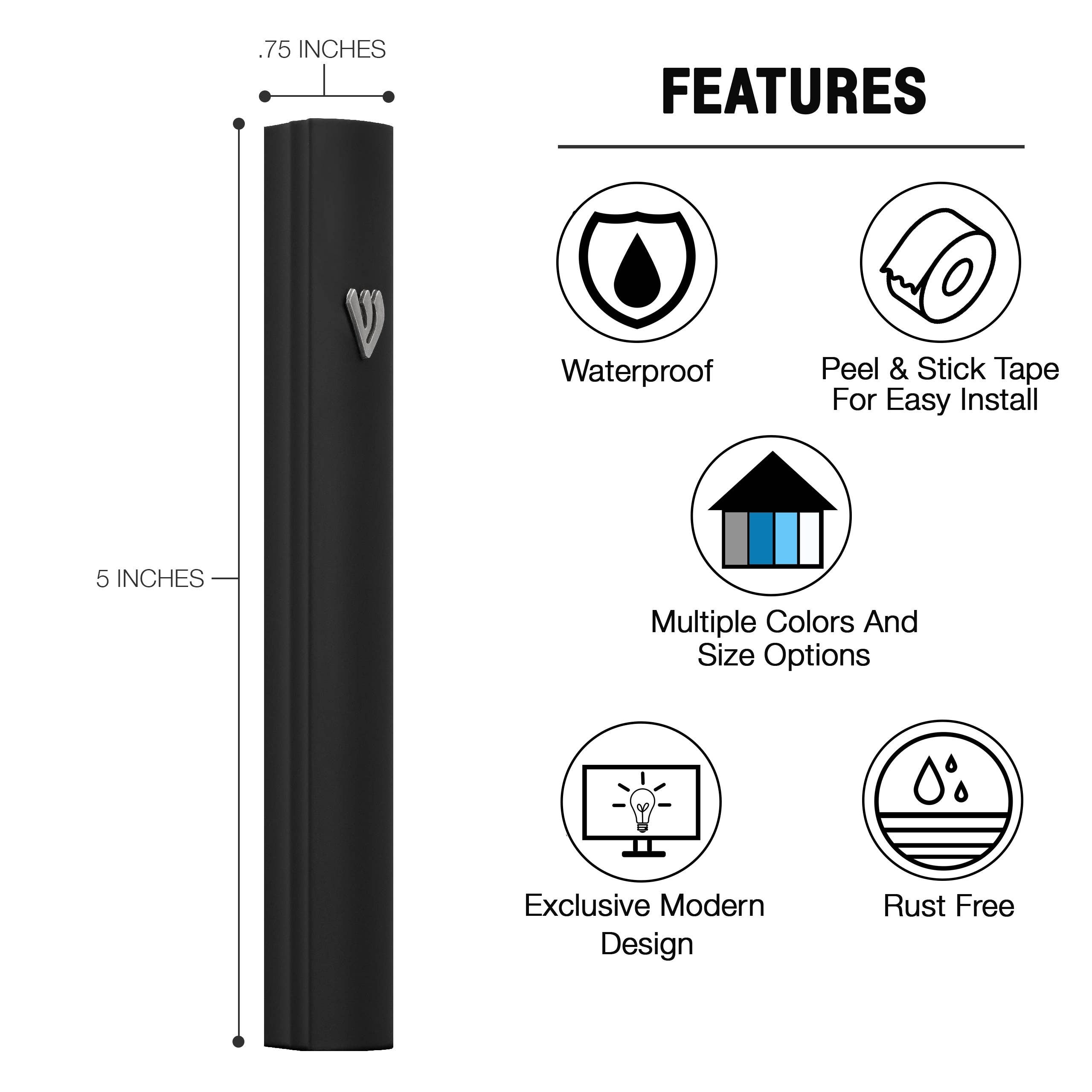 A&S Mezuzot - Vente Décorations de table - Étui Mezouza en aluminium7