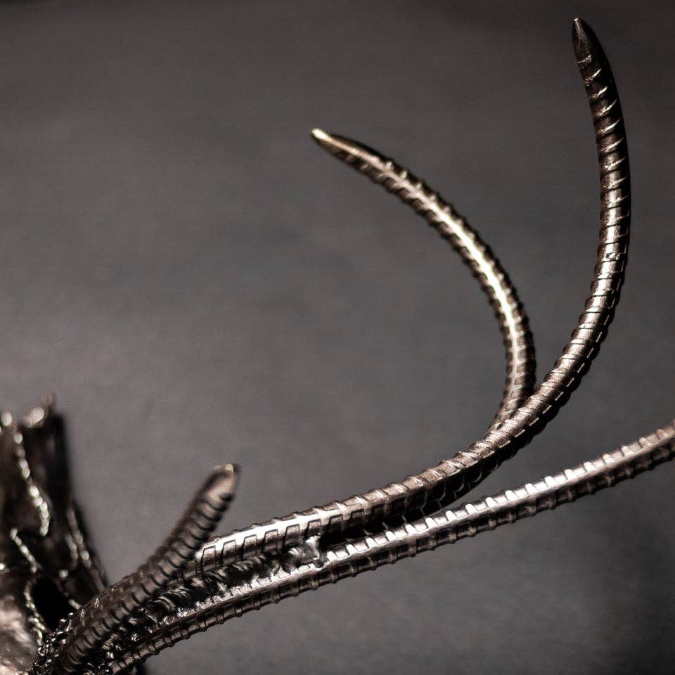 Metal Relic - Wholesale Wall Accent - "The End" 8 Point Deer Buck Skull Wall Sculpture21