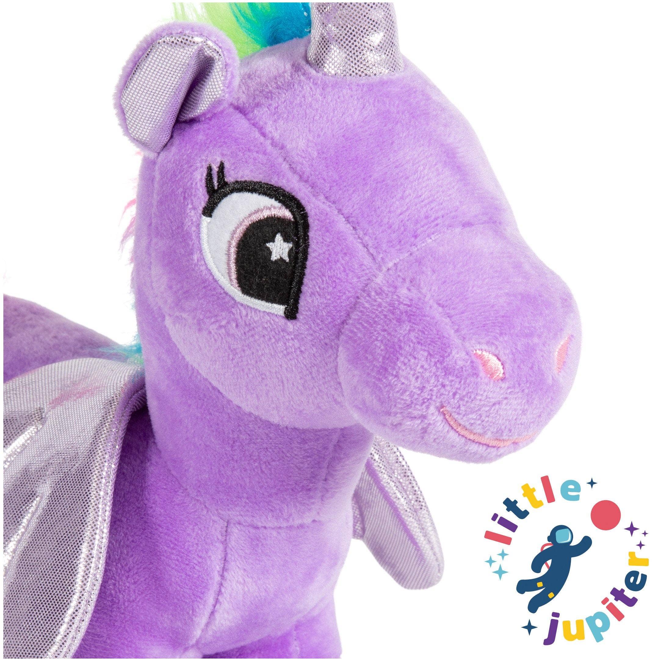 AYK Brand – wholesale Stuffed/plush toy – Kids & baby – Little Jupiter Pet Plush Set with Bag - Purple/Rainbow Unicorn5