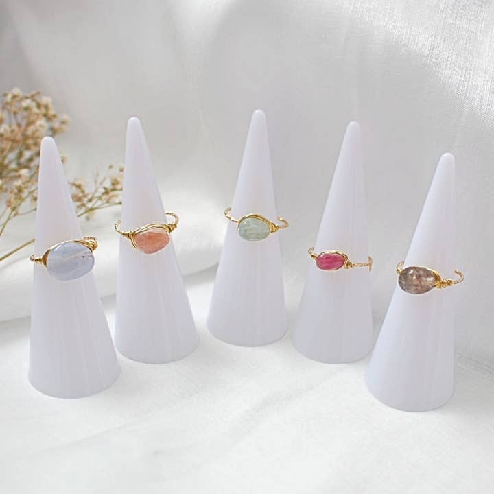 Divine Dulcet - Wholesale Single Stone/Solitaire Ring - 24 Karats Natural Crystals Hand Wired Solitaire Ring