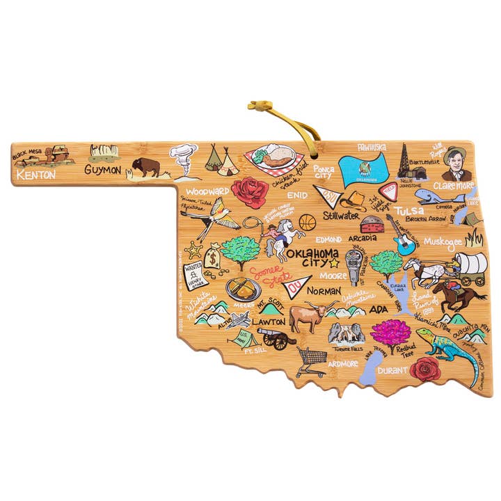 Totally Bamboo - Wholesale Cutting Board - Oklahoma Cutting Board with Artwork by Fish Kissâ„¢