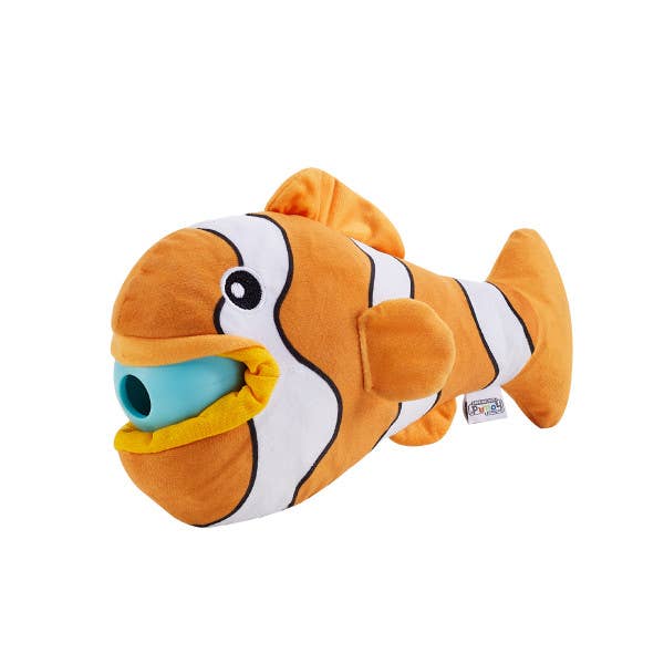 Pet Palette Distribution - Wholesale Pet Plush Toy - Dog - Nina Ottosson Big Mouthz Clown Fish Dog Puzzle Toy Orange