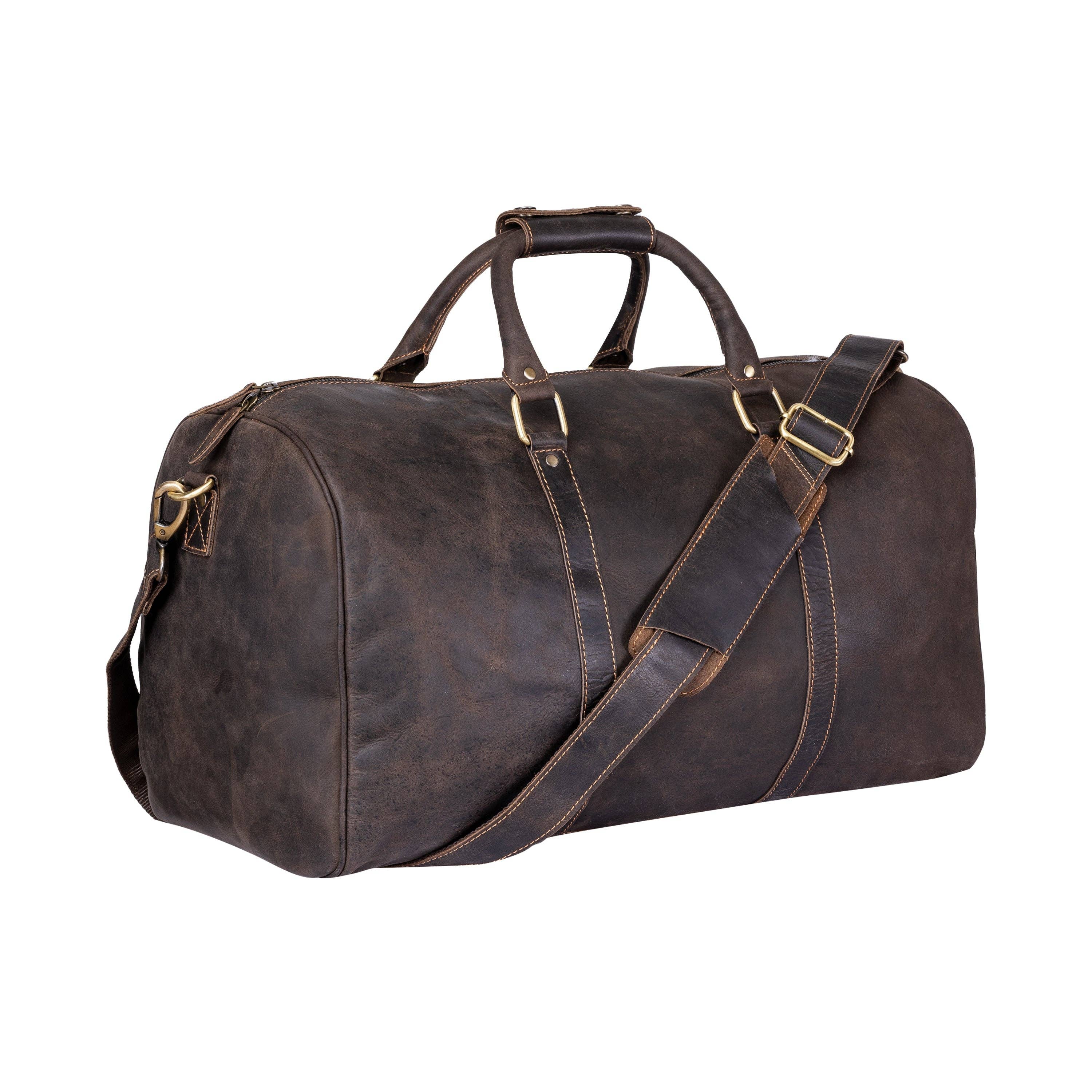 Greenwood Leather - Wholesale Weekender Bag - Unisex - Leather Overnight Bag Milan - Rugged Leather - Sandal4