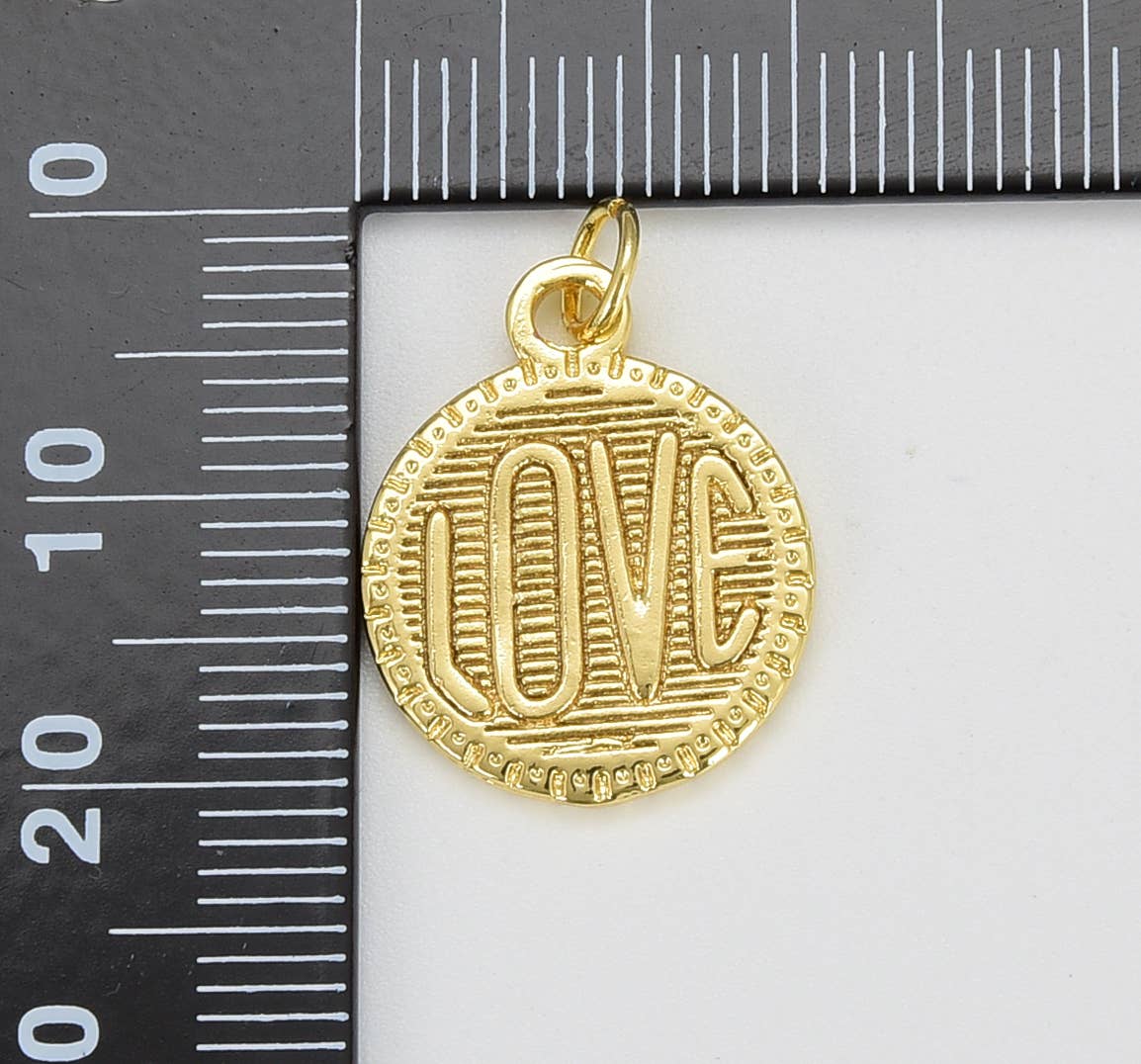 Wholesale Gold Filled Love Word Disc Charm, Valentines Gift CP1250