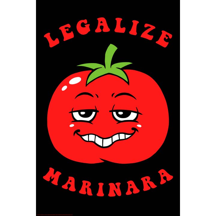 Legaliseer Marinara Marihuana Wiet Plant Tomaat Kunst Print Poster voor wholesale door Gotham Gifts