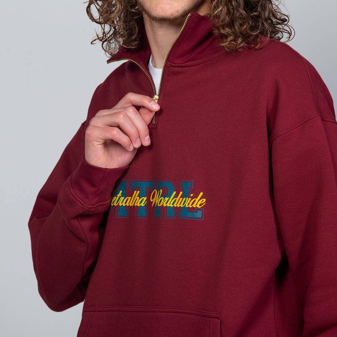 Metralha Worldwide - Vente Sweat-shirt – unisexe - PULL À FERMETURE ÉCLAIR 1/4 METRALHA WORLDWIDE (bordeaux)1