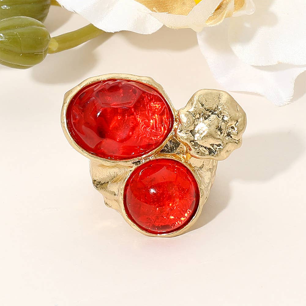 Sensibling Corp. - Wholesale Single Stone/Solitaire Ring - Abstract Chunky Stone Textured Stretch Ring
7